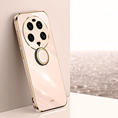 Custodia Silicone Ultra Sottile Morbida Cover con Magnetico Anello Supporto XL1 per Xiaomi Mi 13 Ultra 5G Oro Rosa