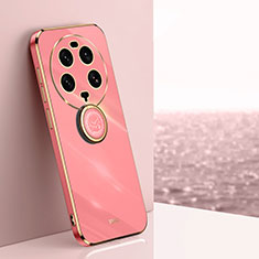 Custodia Silicone Ultra Sottile Morbida Cover con Magnetico Anello Supporto XL1 per Xiaomi Mi 13 Ultra 5G Rosa Caldo
