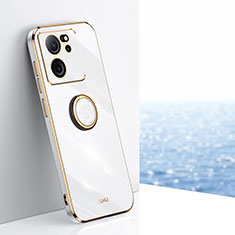 Custodia Silicone Ultra Sottile Morbida Cover con Magnetico Anello Supporto XL1 per Xiaomi Mi 13T 5G Bianco