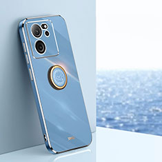 Custodia Silicone Ultra Sottile Morbida Cover con Magnetico Anello Supporto XL1 per Xiaomi Mi 13T 5G Blu
