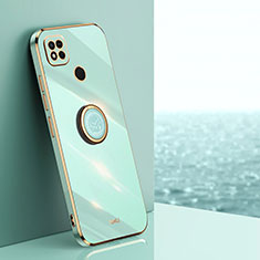 Custodia Silicone Ultra Sottile Morbida Cover con Magnetico Anello Supporto XL1 per Xiaomi POCO C3 Verde