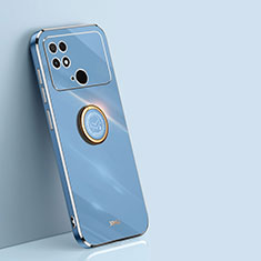 Custodia Silicone Ultra Sottile Morbida Cover con Magnetico Anello Supporto XL1 per Xiaomi Poco C40 Blu