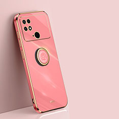 Custodia Silicone Ultra Sottile Morbida Cover con Magnetico Anello Supporto XL1 per Xiaomi Poco C40 Rosa Caldo