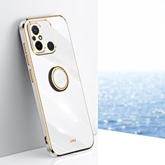 Custodia Silicone Ultra Sottile Morbida Cover con Magnetico Anello Supporto XL1 per Xiaomi Poco C55 Bianco