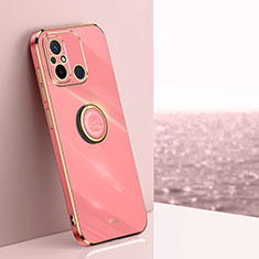 Custodia Silicone Ultra Sottile Morbida Cover con Magnetico Anello Supporto XL1 per Xiaomi Poco C55 Rosa Caldo