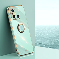 Custodia Silicone Ultra Sottile Morbida Cover con Magnetico Anello Supporto XL1 per Xiaomi Poco C55 Verde