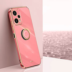 Custodia Silicone Ultra Sottile Morbida Cover con Magnetico Anello Supporto XL1 per Xiaomi Poco F5 5G Rosa Caldo