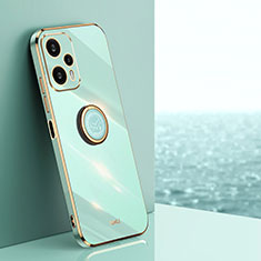 Custodia Silicone Ultra Sottile Morbida Cover con Magnetico Anello Supporto XL1 per Xiaomi Poco F5 5G Verde