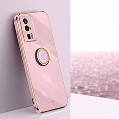 Custodia Silicone Ultra Sottile Morbida Cover con Magnetico Anello Supporto XL1 per Xiaomi Poco F5 Pro 5G Rosa
