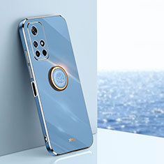 Custodia Silicone Ultra Sottile Morbida Cover con Magnetico Anello Supporto XL1 per Xiaomi Poco M4 Pro 5G Blu