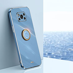 Custodia Silicone Ultra Sottile Morbida Cover con Magnetico Anello Supporto XL1 per Xiaomi Poco X3 NFC Blu