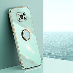 Custodia Silicone Ultra Sottile Morbida Cover con Magnetico Anello Supporto XL1 per Xiaomi Poco X3 NFC Verde