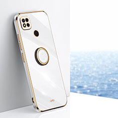 Custodia Silicone Ultra Sottile Morbida Cover con Magnetico Anello Supporto XL1 per Xiaomi Redmi 10A 4G Bianco
