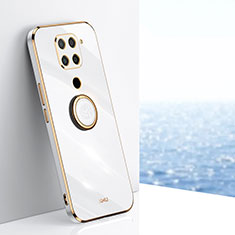 Custodia Silicone Ultra Sottile Morbida Cover con Magnetico Anello Supporto XL1 per Xiaomi Redmi 10X 4G Bianco