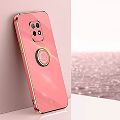 Custodia Silicone Ultra Sottile Morbida Cover con Magnetico Anello Supporto XL1 per Xiaomi Redmi 10X 5G Rosa Caldo
