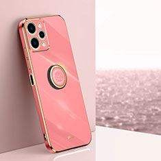 Custodia Silicone Ultra Sottile Morbida Cover con Magnetico Anello Supporto XL1 per Xiaomi Redmi 12 4G Rosa Caldo