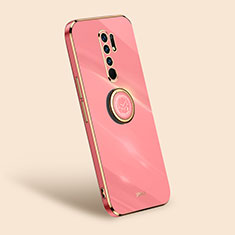 Custodia Silicone Ultra Sottile Morbida Cover con Magnetico Anello Supporto XL1 per Xiaomi Redmi 9 Prime India Rosa Caldo