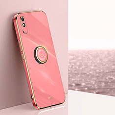 Custodia Silicone Ultra Sottile Morbida Cover con Magnetico Anello Supporto XL1 per Xiaomi Redmi 9A Rosa Caldo