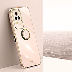 Custodia Silicone Ultra Sottile Morbida Cover con Magnetico Anello Supporto XL1 per Xiaomi Redmi K50 5G Oro