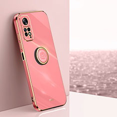 Custodia Silicone Ultra Sottile Morbida Cover con Magnetico Anello Supporto XL1 per Xiaomi Redmi Note 11 4G (2022) Rosa Caldo