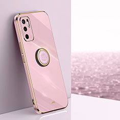 Custodia Silicone Ultra Sottile Morbida Cover con Magnetico Anello Supporto XL1 per Xiaomi Redmi Note 11 SE 5G Rosa
