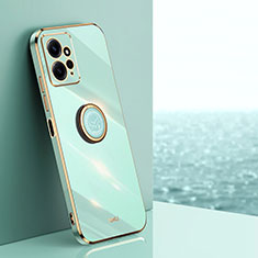 Custodia Silicone Ultra Sottile Morbida Cover con Magnetico Anello Supporto XL1 per Xiaomi Redmi Note 12 4G Verde
