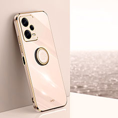 Custodia Silicone Ultra Sottile Morbida Cover con Magnetico Anello Supporto XL1 per Xiaomi Redmi Note 12 Pro 5G Oro