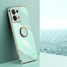 Custodia Silicone Ultra Sottile Morbida Cover con Magnetico Anello Supporto XL1 per Xiaomi Redmi Note 13 5G Verde