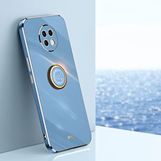 Custodia Silicone Ultra Sottile Morbida Cover con Magnetico Anello Supporto XL1 per Xiaomi Redmi Note 9 5G Blu