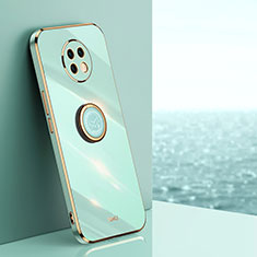 Custodia Silicone Ultra Sottile Morbida Cover con Magnetico Anello Supporto XL1 per Xiaomi Redmi Note 9 5G Verde