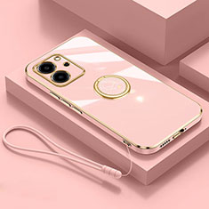 Custodia Silicone Ultra Sottile Morbida Cover con Magnetico Anello Supporto XL2 per Huawei Honor 80 SE 5G Rosa