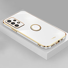 Custodia Silicone Ultra Sottile Morbida Cover con Magnetico Anello Supporto XL2 per Samsung Galaxy A33 5G Bianco