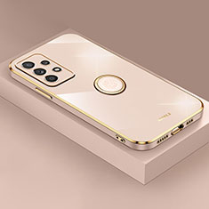 Custodia Silicone Ultra Sottile Morbida Cover con Magnetico Anello Supporto XL2 per Samsung Galaxy A33 5G Oro