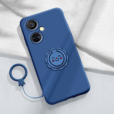 Custodia Silicone Ultra Sottile Morbida Cover con Magnetico Anello Supporto Z01 per OnePlus Nord CE 3 5G Blu