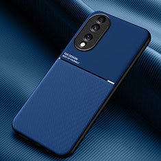 Custodia Silicone Ultra Sottile Morbida Cover con Magnetico per Huawei Honor 70 5G Blu