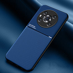 Custodia Silicone Ultra Sottile Morbida Cover con Magnetico per Huawei Honor Magic3 5G Blu
