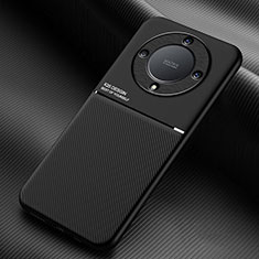 Custodia Silicone Ultra Sottile Morbida Cover con Magnetico per Huawei Honor X9a 5G Nero