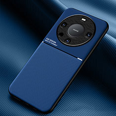 Custodia Silicone Ultra Sottile Morbida Cover con Magnetico per Huawei Mate 60 Blu