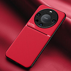 Custodia Silicone Ultra Sottile Morbida Cover con Magnetico per Huawei Mate 60 Pro+ Plus Rosso