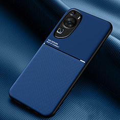 Custodia Silicone Ultra Sottile Morbida Cover con Magnetico per Huawei P60 Art Blu