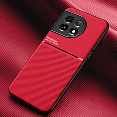 Custodia Silicone Ultra Sottile Morbida Cover con Magnetico per OnePlus 11 5G Rosso