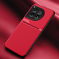 Custodia Silicone Ultra Sottile Morbida Cover con Magnetico per OnePlus 12 5G Rosso