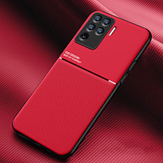 Custodia Silicone Ultra Sottile Morbida Cover con Magnetico per Oppo A94 4G Rosso