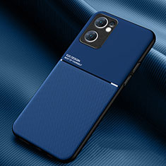 Custodia Silicone Ultra Sottile Morbida Cover con Magnetico per Oppo Reno7 SE 5G Blu