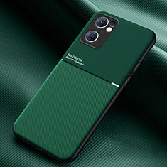 Custodia Silicone Ultra Sottile Morbida Cover con Magnetico per Oppo Reno7 SE 5G Verde