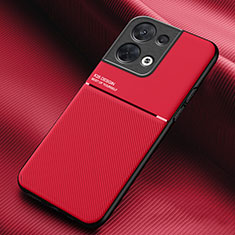 Custodia Silicone Ultra Sottile Morbida Cover con Magnetico per Oppo Reno8 5G Rosso