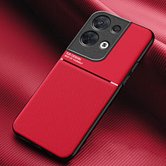 Custodia Silicone Ultra Sottile Morbida Cover con Magnetico per Oppo Reno8 Pro+ Plus 5G Rosso