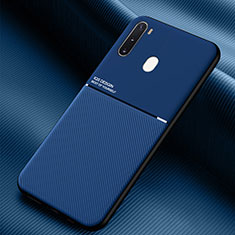 Custodia Silicone Ultra Sottile Morbida Cover con Magnetico per Samsung Galaxy A21 European Blu