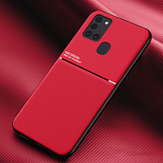 Custodia Silicone Ultra Sottile Morbida Cover con Magnetico per Samsung Galaxy A21s Rosso