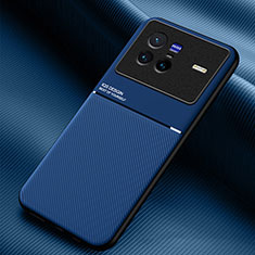 Custodia Silicone Ultra Sottile Morbida Cover con Magnetico per Vivo X80 5G Blu